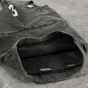 Camiseta Oversize Vintage para Hombre, Estilo Urbano Oscuro, Lavada y Desgastada, con Estampado DTG, Manga Corta Holgada - Product Image 2