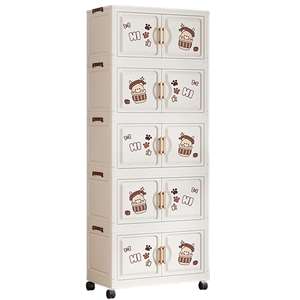 Armoire pliante en plastique à 3 couches avec impression de dessins animés pour chambre à coucher de bébé Armoire de rangement pliable pour vêtements - Product Image 6