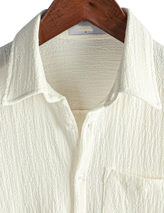 Camisas con cuello abotonado para hombre, 100% sarga de algodón, mezcla de tela transpirable, ropa de calle para eventos, costuras en contraste - Product Image 6