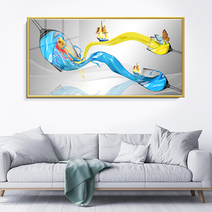 Pinturas de impresión modernas de lujo ligero Estilo nórdico copas de vino abstractas arte de porcelana de cristal para decoración del hogar sala de estar - Product Image 1