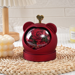 Nouvel Arrivage Boîte à Bijoux en Forme d'Ours avec Roses de Savon, LED et Musique, Boîte à Bague Rotative avec Fleurs, Cadeau Romantique pour Femme, Idéal pour Demande en Mariage - Product Image 5
