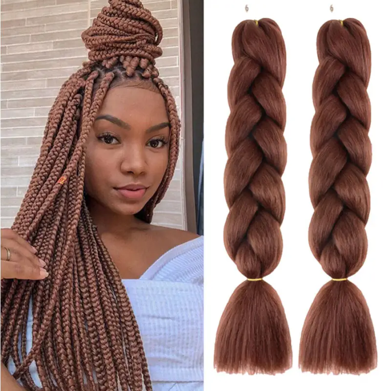 Atacado 100g Cabelo Sintético Super Jumbo Cabelo Tranças Sintéticas Yaki Textura Ombre Jumbo Trança Extensões De Cabelo Para A Mulher