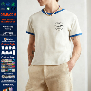 T-shirt d'été personnalisé à manches courtes pour homme, coupe ample, bicolore, en mélange coton-polyester 230 g/m², idéal pour la randonnée en extérieur - Product Image 1
