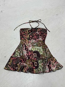 เดรสโบฮีเมียนลายพิมพ์วินเทจประดับลูกปัด สายคล้องคอ เปิดไหล่ เซ็กซี่ ทรงแม็กซี่ สำหรับผู้หญิง ใส่เที่ยวพักผ่อนฤดูร้อน - Product Image 6