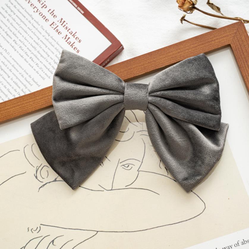 Осенне-зимняя новинка, стильная женская фланелевая шпилька с бантом в японском и южнокорейском стиле с задней головкой
