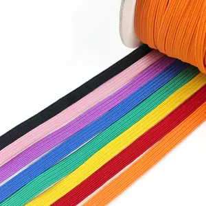 可调彩虹定制颜色尼龙编织松紧带线库存，用于头发编织书籍装饰