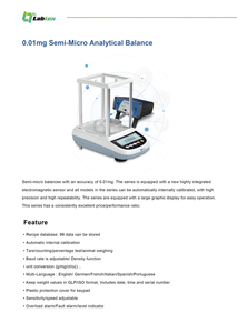 LABTEX 핫 셀러 0.01mg0.1mg1mg 실험실 분석 저울 실험실 기기 자동 전자 모노 팬용 분석 저울 - Product Image 6