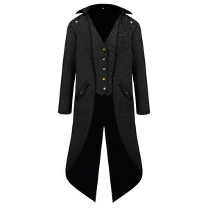 Mens Gothic Jacket Steampunk Tailcoat Long <strong>Coat</strong> Halloween Medieval Costume Frock - Product Image 2