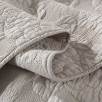 Couvre-lit en coton matelassé de qualité supérieure ensemble de couvre-lit Beige broderie Chic Floral couette ensemble de couvre-lit 2 taies d'oreiller