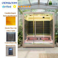 Sauna d'angle intérieur infrarouge lointain pour 4 personnes, excellent rapport qualité-prix, préfabriqué, en stock / prêt à être expédié