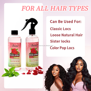 Spray hydratant et rafraîchissant pour les soins des cheveux et l'entretien des locks - Hydratant pour le cuir chevelu à l'eau de rose, huile de ricin - Product Image 4