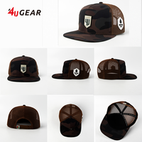 Casquettes 4UGEAR personnalisées, acceptant le paiement PayPal, avec patch brodé, casquette snapback 5 panneaux style néerlandais 4U, casquettes trucker pour homme