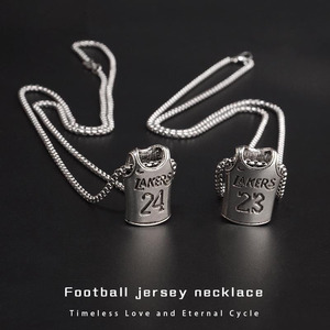 Collier pendentif Alloy Lakers Jersey 24/23, bijoux de basket-ball hip-hop pour hommes - Product Image 1