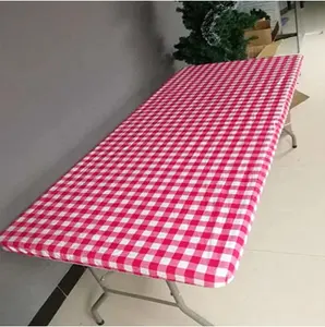 Vinyl Picnic Table and Bench Fitted Tablecloth Cover, Checkered Design, Flannel Backed Lining, 28 x 72 Inch, 3-Piece Set