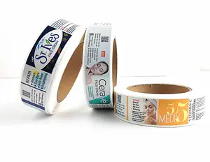 Customized printing personalized essential oil drop bottle jar label sticker vinyl private face cream skin care logo sticker