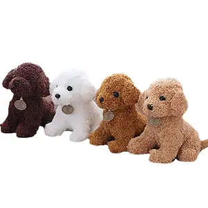 Factory Hot Sale 18Cm Cute Simulation Puppy Kids Dolls Curly Plush Teddy Dog Stuffed Animals Custom Dog Plush Toys