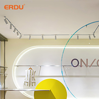 ERDU Projecteurs sur rail T-Line réglables modernes 20W 30W avec abat-jour à lentille LED, en alliage d'aluminium SKD, puce COB, 2 fils, pour centre commercial