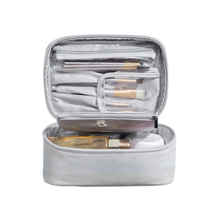 Bolsa de cosméticos de maquillaje Vintage de lujo para mujer, impermeable, de cuero PU NUBUCK, funda portátil con cierre de cremallera para viajes y almacenamiento - Product Image 3
