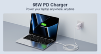 Kompaktes GaN 3.0 65W Schnell-Ladegerät für Telefon und Laptop USB-C Universal-Wandadapter 65W GaN-Ladegeräte