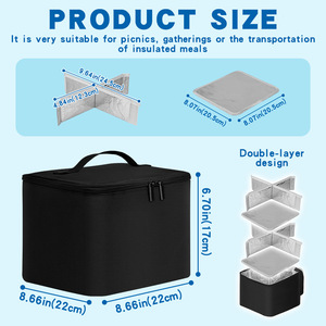 Portable Insulated Food Storage Bag With Zipper Closure For Desserts And Snacks Neoprene Cooler Bag - Product Image 2