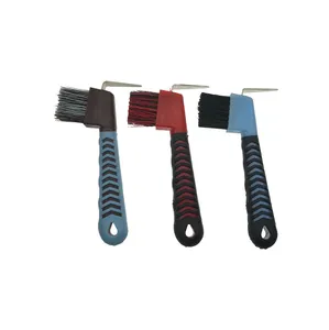 Wholesale Horse Hoof Pick Brush With Soft Touch Rubber Handle Horse Care