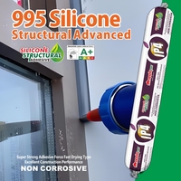 Colle silicone structurelle haute élasticité 995, adhésif silicone organique à durcissement rapide pour l'étanchéité des grands panneaux muraux, des portes et des bords de fenêtres