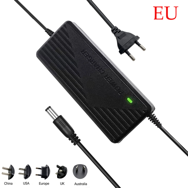 Wholesale ODM 12.6V 5A 21V 3A 24V 2.5A 29.4V 2A 42V 1.5A EU US AU Plug 100V-240V Precise Voltage Lithium Battery Charger