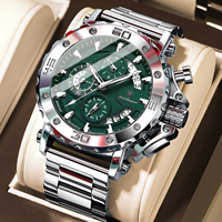 Montres pour hommes Poedagar 892 de luxe, bracelet en acier inoxydable, montre chronographe à quartz étanche et lumineuse pour hommes