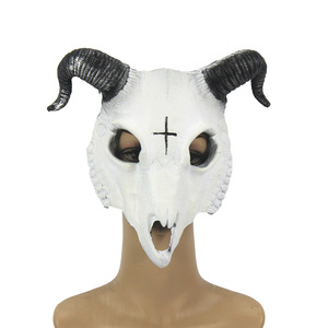 <span class=keywords><strong>Maschera</strong></span> <span class=keywords><strong>Scheletro</strong></span> 3D in PU di Pecora e Capra per Halloween, Copricapo e <span class=keywords><strong>Maschera</strong></span> per Viso, Accessorio per Costume Cosplay - Product Image 4