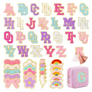 <strong>Chenille</strong> College-Style Embroidered Alphabet Snowflake <strong>Patch</strong> Self-Adhesive DIY Clothing Decoration for Backpacks Handbags Hats - Product Image 1