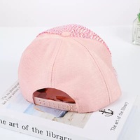 Casquette de baseball en diamant faite à la main, style coréen, polyvalente, pour l'été, protection solaire, avec strass