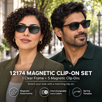 Lunettes de soleil magnétiques 5 en 1 à clipser, verres polarisés TAC, monture optique, protection UV400, pour hommes et femmes