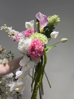 Bouquet de mariée personnalisé de qualité supérieure, toucher réel, orchidée rose vin, marguerite, centre de table, lys, amaranthe colorée