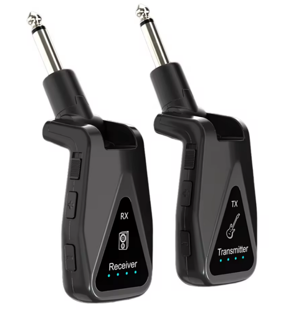 2.4GHz Rechargeable Electric Guitar Wireless Mic System Transmitter Dynamic Microphone Cardioid Durable Metal Plastic