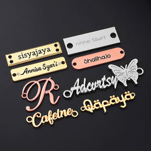 Ropa de marca personalizada con bolso en forma de rollo chapado en oro, bolsos y logotipo de etiqueta de metal para zapatos de bufanda Hijab Abaya - Product Image 6