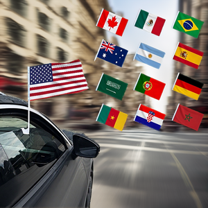 Drapeau de <span class=keywords><strong>voiture</strong></span> 2026 États-Unis Canada Mexique 30x45cm en polyester, imprimé sportif, avec mât, personnalisable avec n'importe quel drapeau - Product Image 3