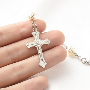 Collier de <span class=keywords><strong>prière</strong></span> chrétien en perles de résine en forme de rose de 8 mm, cadeau pour la <span class=keywords><strong>prière</strong></span> à l'église, pour la Pâques, le sacrifice chrétien, la première communion - Product Image 6