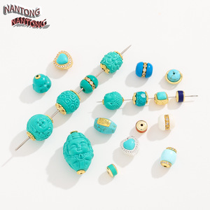 Cuentas de Buda Turquesa NANTONG, Formas Mixtas, Aleación, Accesorios para Hacer Joyería DIY - Product Image 2