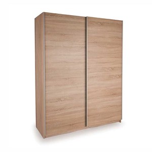 <span class=keywords><strong>Armoire</strong></span> moderne convertible pour chambre à coucher, petite, en <span class=keywords><strong>pin</strong></span> foncé, avec miroir et portes coulissantes - Product Image 4