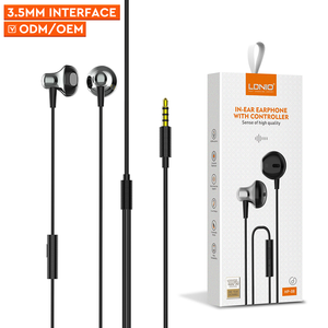LDNIO HP08 Écouteurs intra-auriculaires filaires de qualité originale avec microphone de 3.5mm Écouteur filaire mains libres pour téléphone portable - Product Image 1