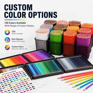 Ensemble de crayons de couleur de qualité supérieure avec logo personnalisé, crayons de dessin professionnels aux couleurs vibrantes pour les écoliers, les artistes, les cadeaux d'affaires - Product Image 2