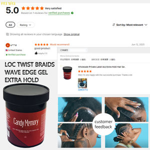 超强极限保持不油腻辫子凝胶调理闪亮发胶Loc扭曲波浪边缘凝胶额外保持 - Product Image 6