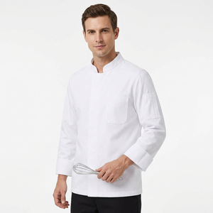 Polo de travail unisexe en coton à manches longues pour personnel de restaurant et d'hôtel – Respirant – Fournisseur fabricant - Product Image 1