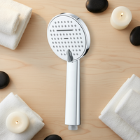 Douche à main légère et durable avec panneau chromé, interrupteur multi-mode, poignée ergonomique cylindrique droite, salles de bain