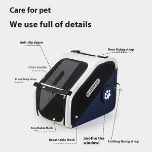 Büyük taşınabilir katlanabilir köpek evi katı PC sırt çantası düğmesi uzun mesafe seyahat için Pet araba taşıyıcı sınır ötesi köpek kafesi - Product Image 4