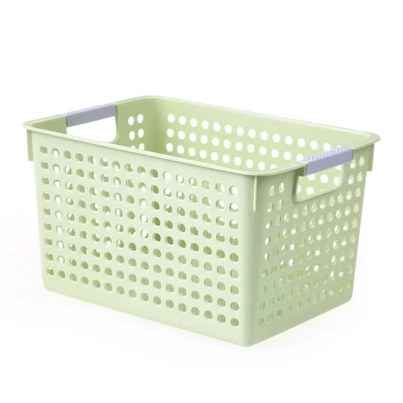 Green basket medium storage basket space saving plastic basket