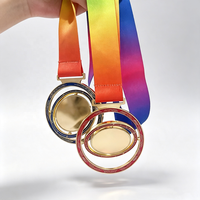 Médaille personnalisée vierge en alliage de zinc avec impression UV 7. Trophée rotatif personnalisé à faible MOQ avec logo pour tournoi sportif, souvenir