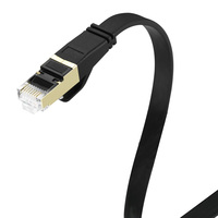 Bochara chapado en oro plano Cat8 Ethernet Rj45 Cable macho a macho multiblindado para enrutador de módem red LAN 50cm 1M 1,8 m 3m