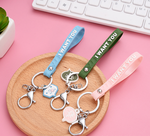 2025 créatif personnalisé bracelets porte-clés Silicone cuir corde porte-clés avec lanière sac pendentif Durable en plastique cadeau - Product Image 6