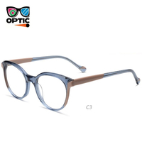 Monture de lunettes optiques en acétate, ronde, œil de chat, monture complète bicolore, lunettes de vue pour femmes, monture de lunettes tendance pour femmes